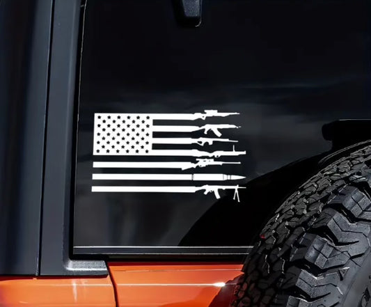 Gun American Flag Sticker